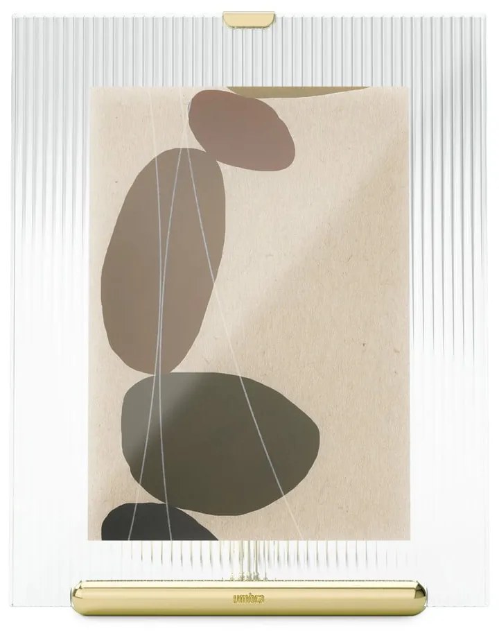 Cornice dorata in vetro verticale con sostegno 19x23 cm Flute – Umbra