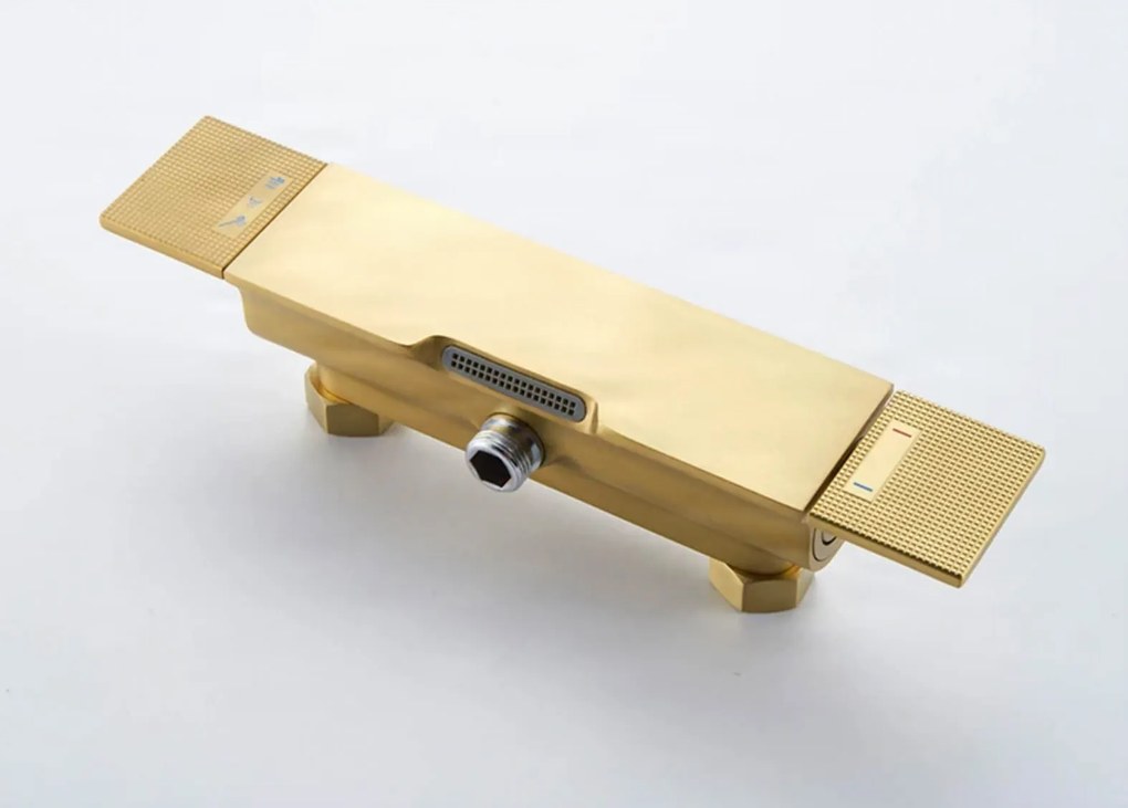 Sistema doccia esterno ELITE EDITION BSE1419 con getti massaggianti e cascata, disponibile in più finiture tra cui oro spazzolato e cromo — Cromo