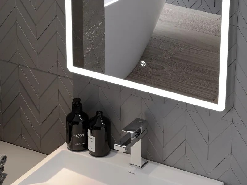Mexen Navia specchio da bagno retroilluminato 50 x 70 cm, LED 6000K, antiappannamento - 9803-050-070-611-00