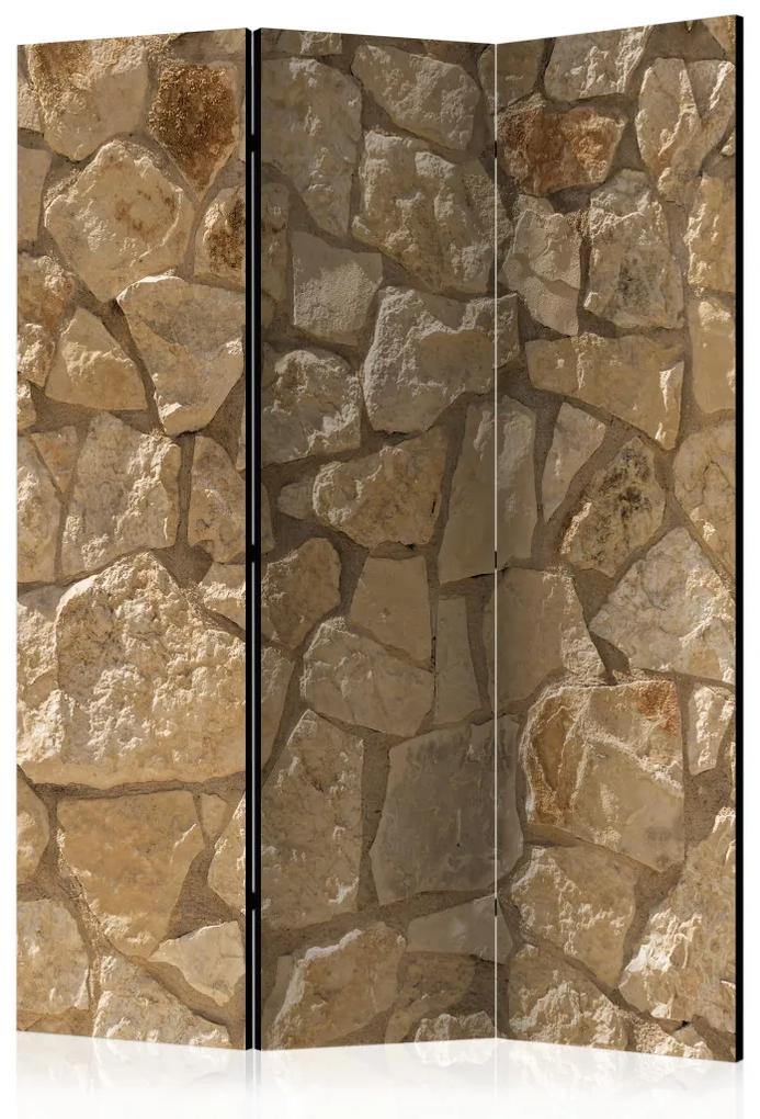 Paravento separè Monolite solare (3 pezzi): composizione marrone a parete