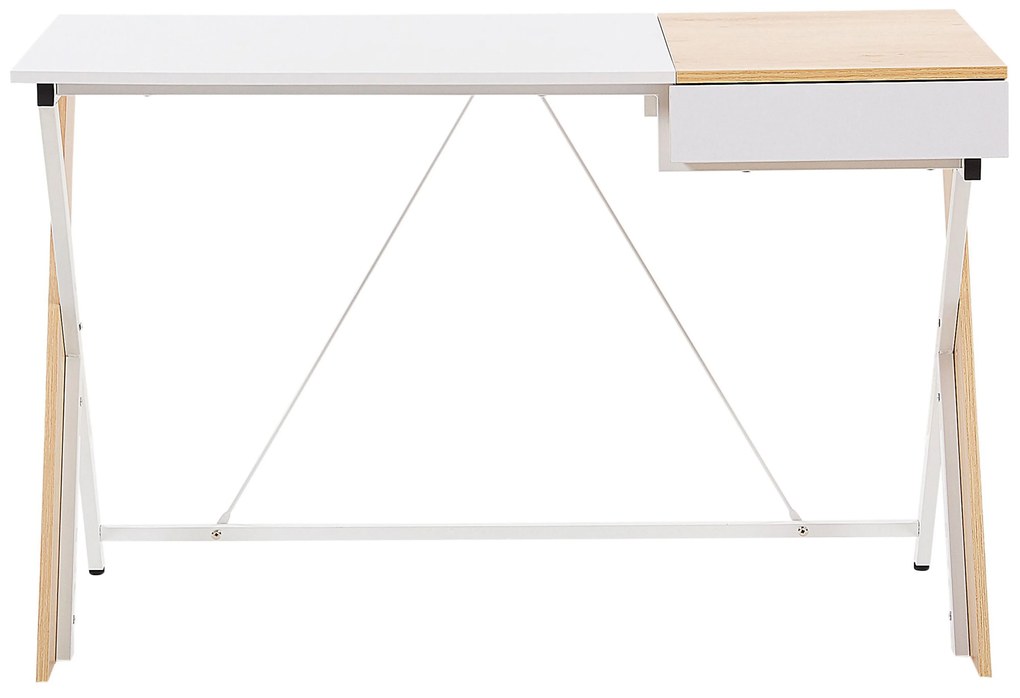 Set di mobili da ufficio legno chiaro e bianco FOSTER/HAMDEN Beliani