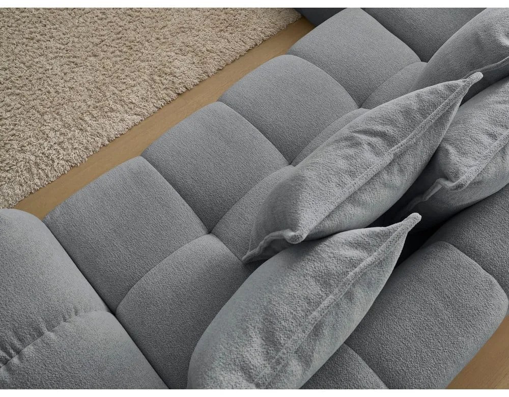 Divano angolare grigio scuro allungabile e con contenitore (penisola a sinistra/a L) con rivestimento in ciniglia Everest – Bobochic Paris