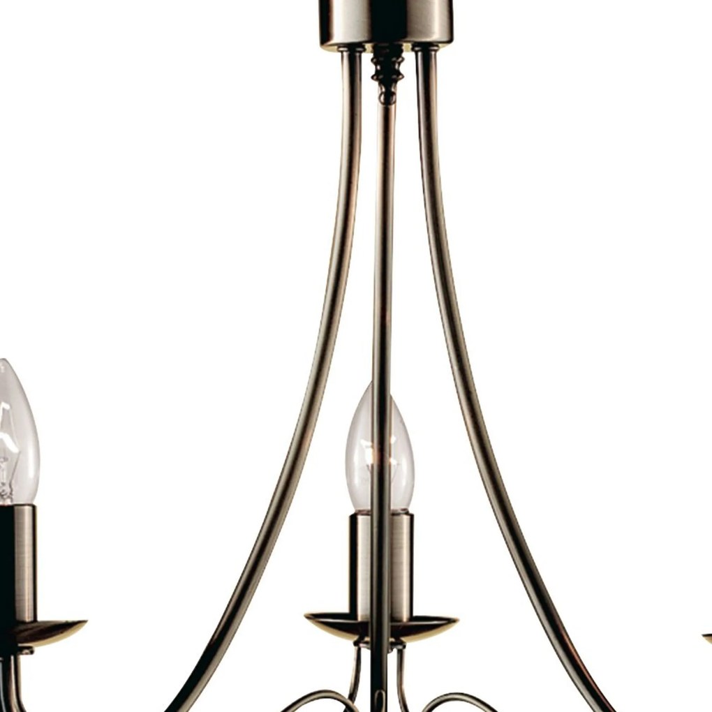 Lampadario Industrial-Nordico Maypole Acciaio Ottone 3 Luci E14