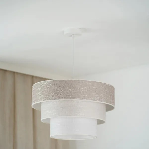 Brilagi - Lampadario a sospensione con filo ALASKA LUNETA 1xE27/15W/230V diametro 45 cm grigio/color crema