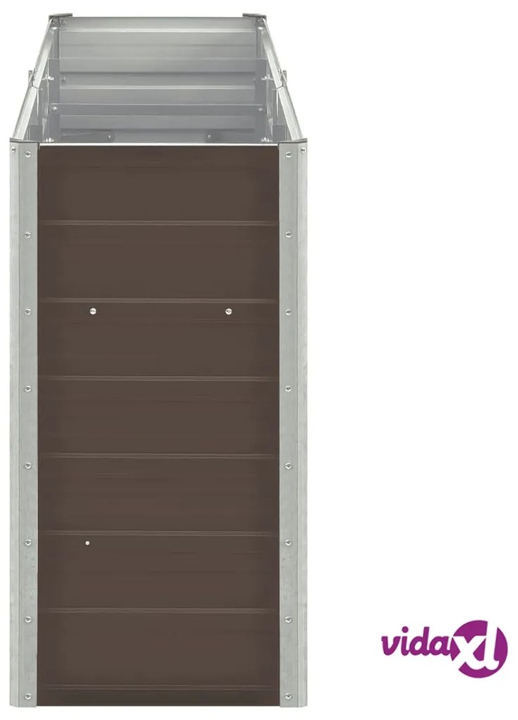 vidaXL Letto Rialzato in Acciaio Zincato 240x40x77 cm Marrone