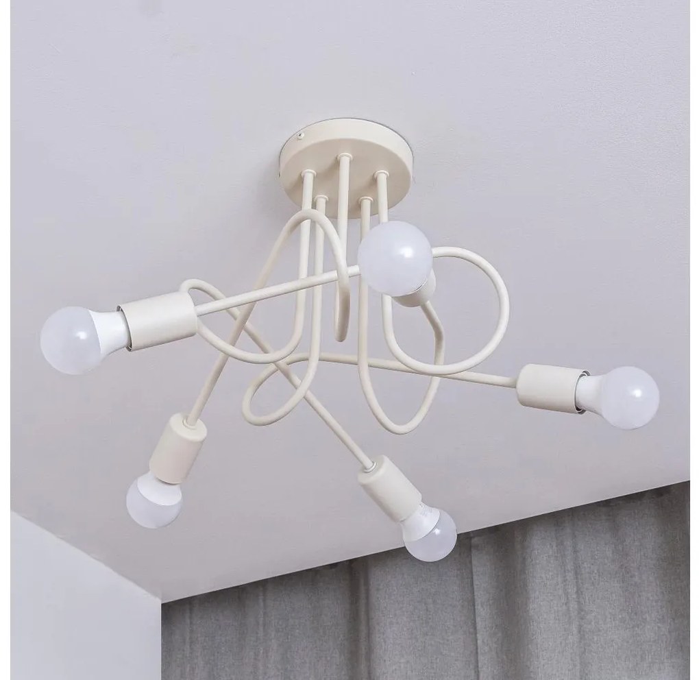 Lampadario a plafone OXFORD 5xE27/15W/230V crema