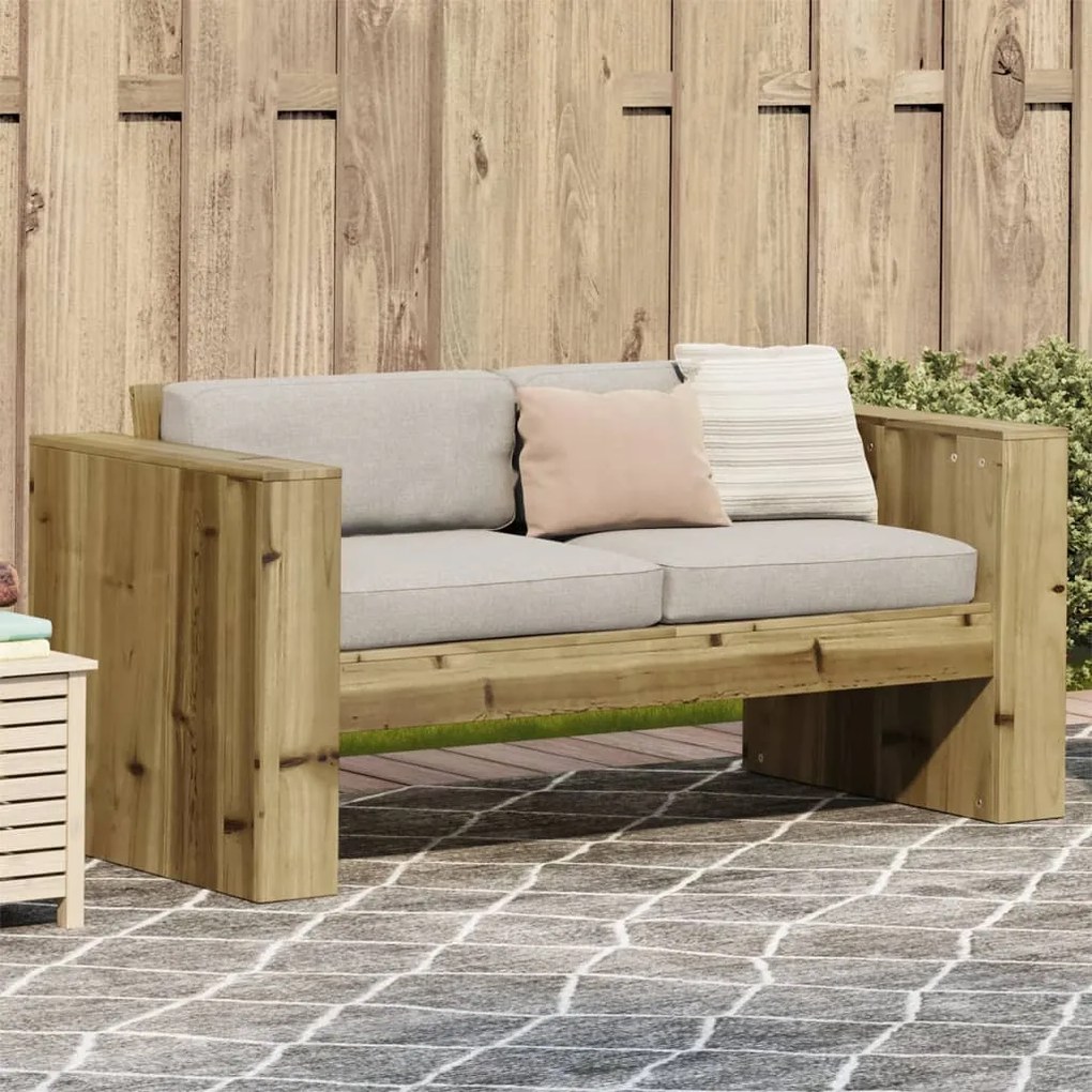 Divano da giardino 2 posti 134x60x62 cm legno impregnato pino