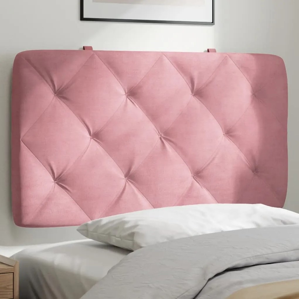 Cuscino Testiera Rosa 80 Cm İn Velluto /