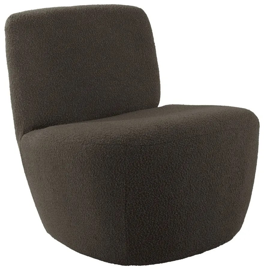 Poltrona grigio-marrone in tessuto bouclé Ada - Leitmotiv