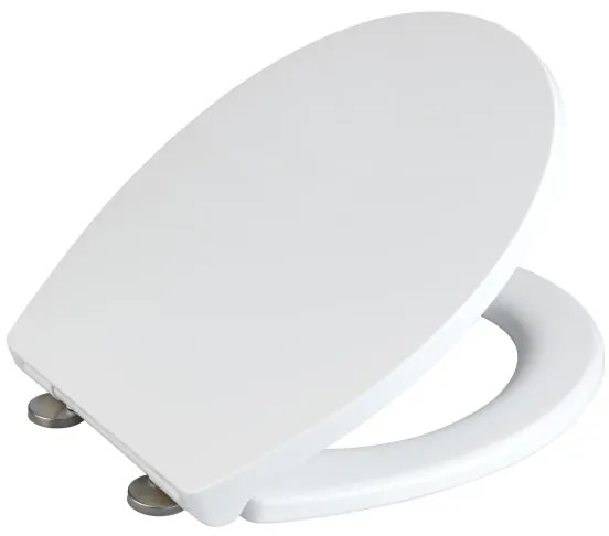 WENKO 24516100-WC sedile WC portata 300/350 kg 37x44,5 cm bianco/argento