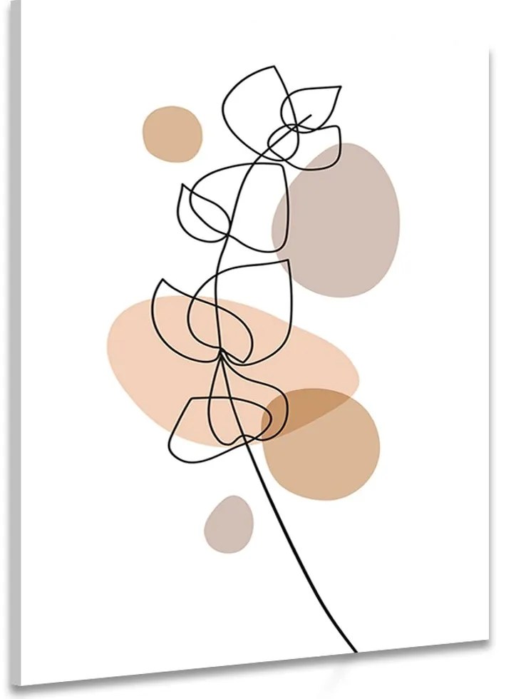 Quadro su tela – Foglia minimalista su sfondo bianco No1