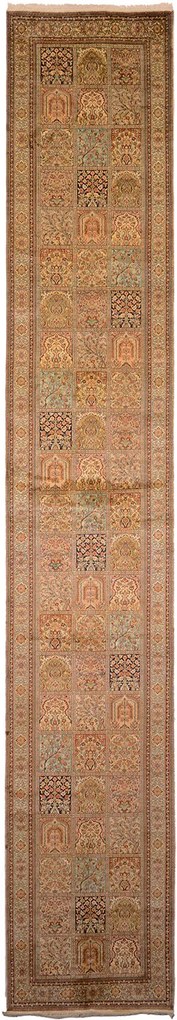 Cashmere Silk Tappeto orientale 90 x 550 (Indian) Annodato A Mano