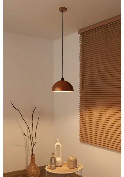 Duolla - Lampada a sospensione su cavo IRONLINE 1xE27/15W/230V Ø 27 cm rame/nero