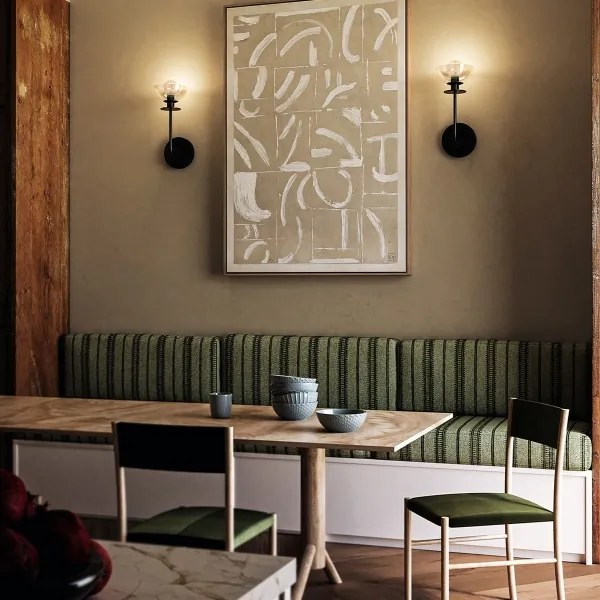 Alora Mood ALM-SYLVIA-1WB-BK-CL - Applique SYLVIA 1xE14/40W/230V nero