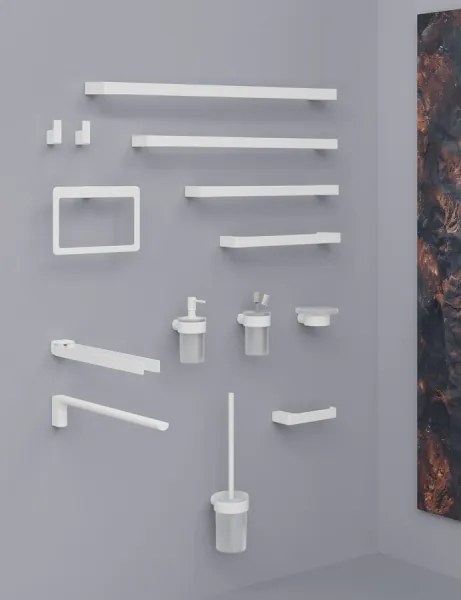 Gedy - Set da 2 ganci a parete PIRENEI, bianco opaco