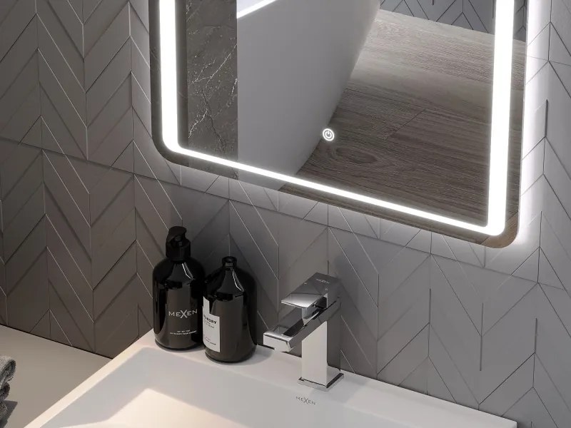 Mexen Zusa specchio da bagno retroilluminato 50 x 70 cm, LED 6000K, anti-appannamento - 9808-050-070-611-00