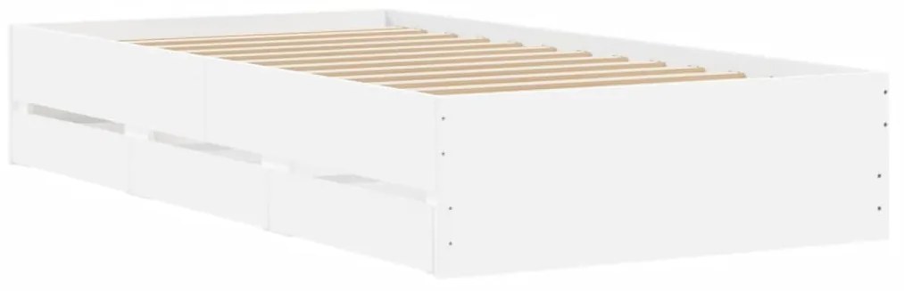 Giroletto con cassetti bianco 90x200 cm in legno multistrato