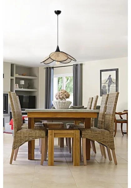 Lampadario a sospensione con cavo FUME 1xE27/40W/230V, diam. 45 cm, nero/beige