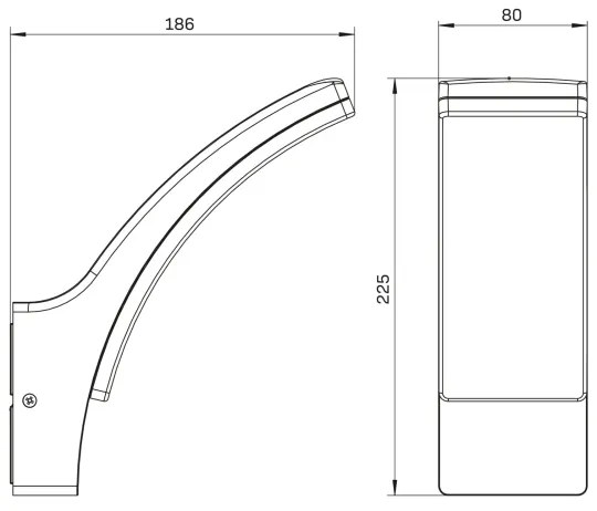 Applique a LED da esterno AMY LED/12W/230V IP44 nero
