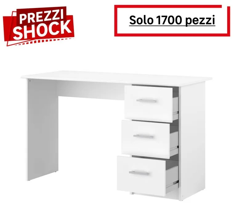 Scrivania Infinity  L 121 x H 74 x P 55 cm bianco