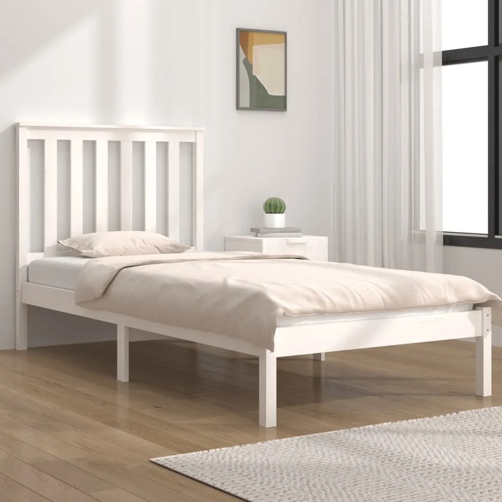 Giroletto İn Legno Massello Bianco 75x190 Cm Small Single /