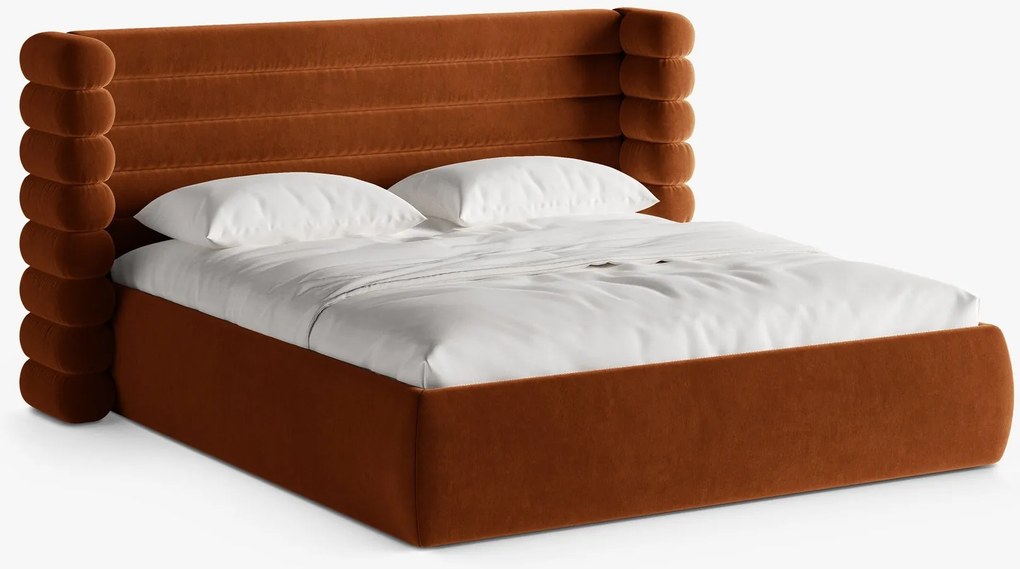 Letto imbottito Mount con contenitore in velluto Salvador – 180x200 cm