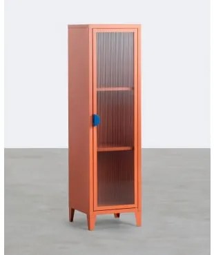 Credenza Espositiva a 1 Anta in Acciaio Laminato e Vetro Soan - The Masie