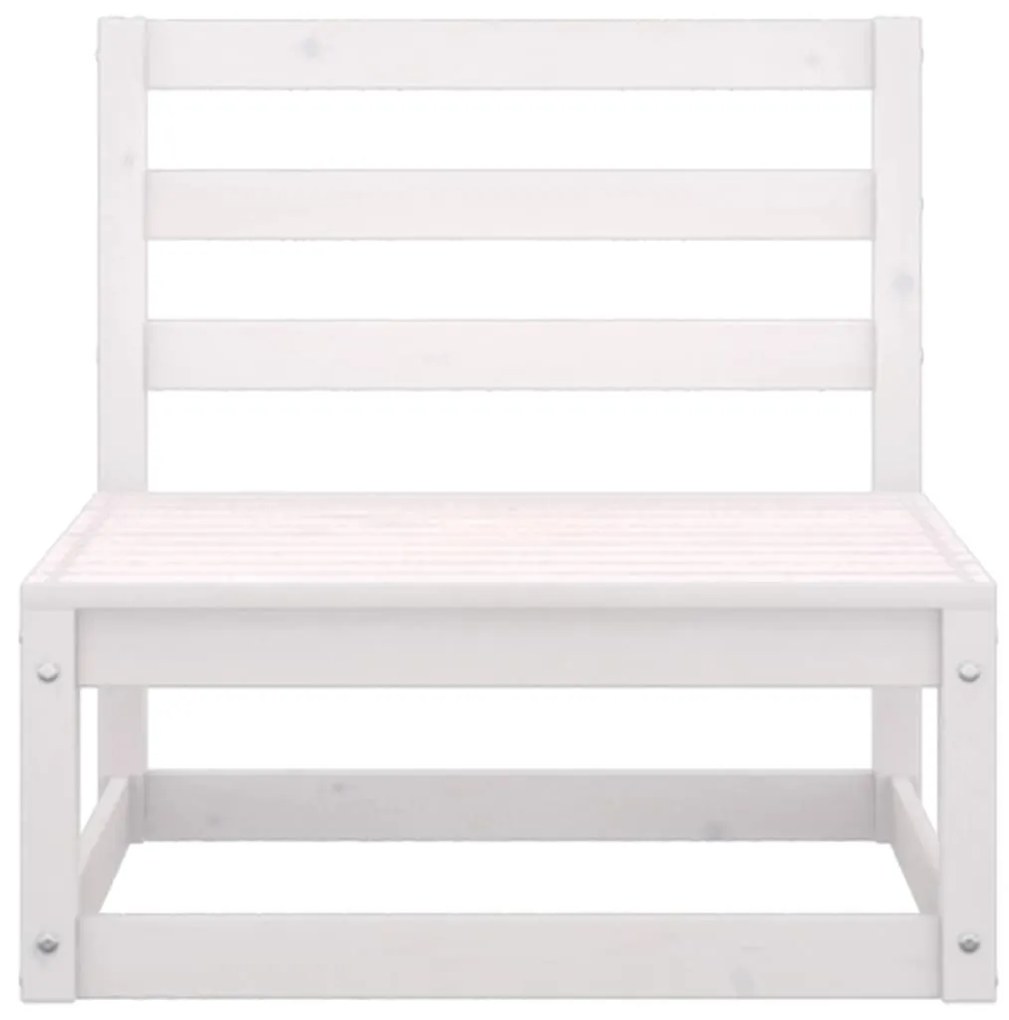 Set divani da giardino 4 pz bianco in legno massello di pino