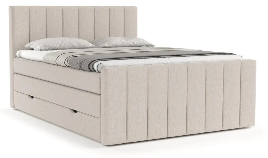 Letto boxspring beige con contenitore 180x200 cm Ruby - Maison de Rêve