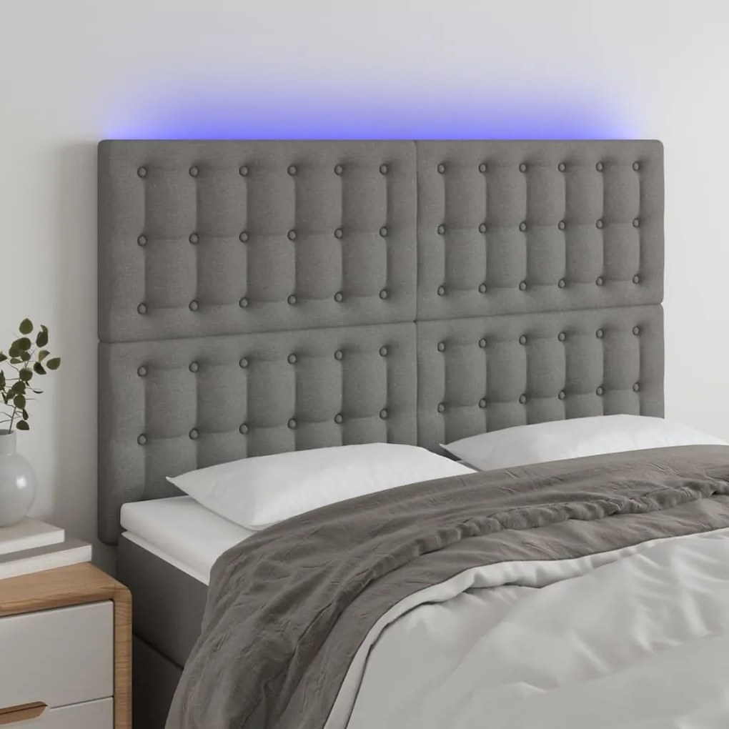 Testiera A Led Grigioscuro 144x5x118/128cm İntessuto /