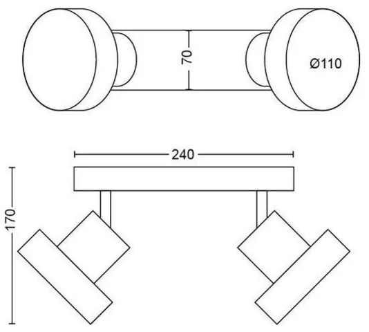Philips 50602/30/P0 - Faretto LED dimmerabile BUKKO 2xLED/4,5W/230V