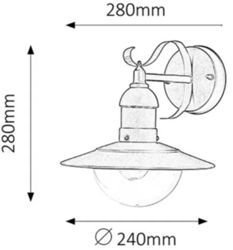 Brilagi - Lampada da parete esterna MOLDE 1xE27/60W/230V IP44 nera