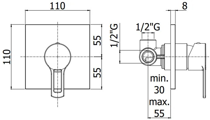 Paffoni West Ws010 Miscelatore doccia Incasso con Piastra Abs Cromo