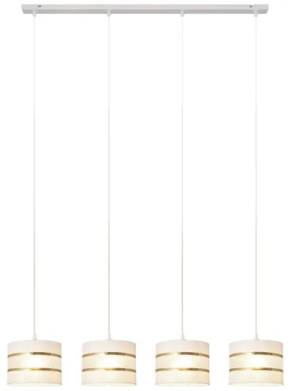 Lampadario a sospensione con filo HELEN 4xE27/15W/230V bianco/oro