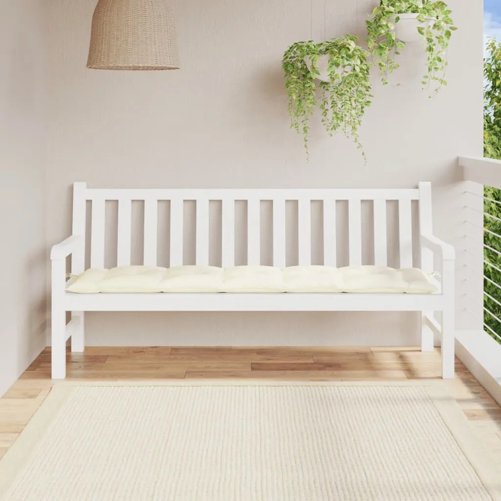 Cuscino Per Panca Bianco Crema 180x50x7 Cm İn Tessuto Oxford /