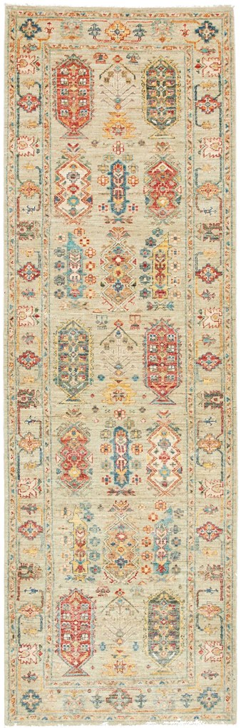 Samarkand Tappeto 80 x 250 Grigio (Pakistan) Annodato A Mano
