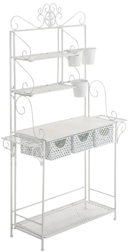 Pflanzregal Shine Xl İn Ferro Battuto: Stile Elegante Per Le Tue Piante / Antik Weiß