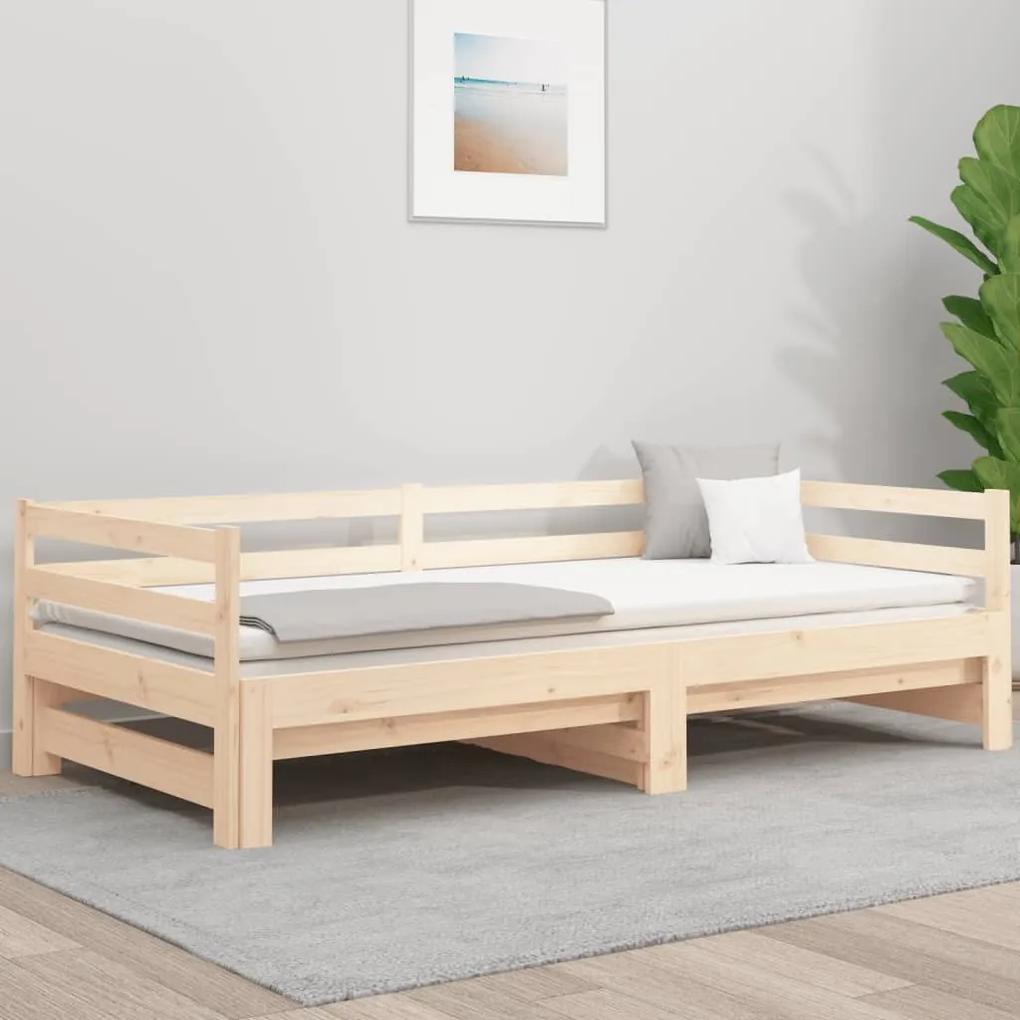 Divano letto con letto estraibile 90x190 cm legno massello pino