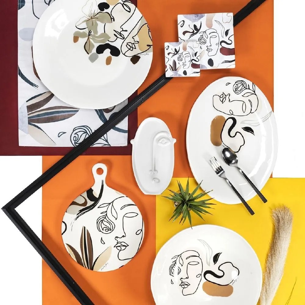 Piatto da portata in ceramica, ø 35 cm Face to Grey - VDE Tivoli 1996