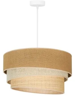 Duolla - Lampadario a sospensione con filo YUTE TRIO 1xE27/15W/230V diametro 45 cm marrone/grigio/beige