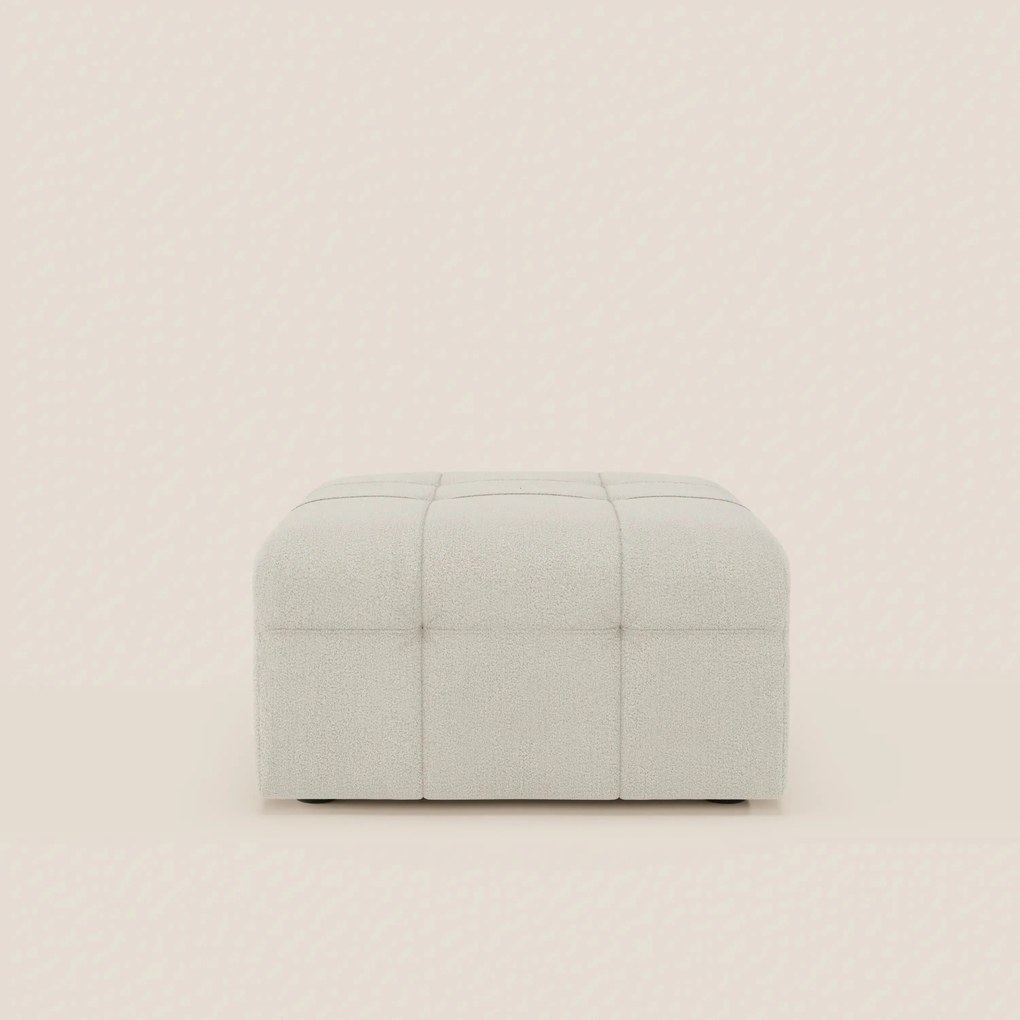 Mosaic pouf e modulo in bouclé - 96x77 cm design capitonné in tessuto smacchiabile T21