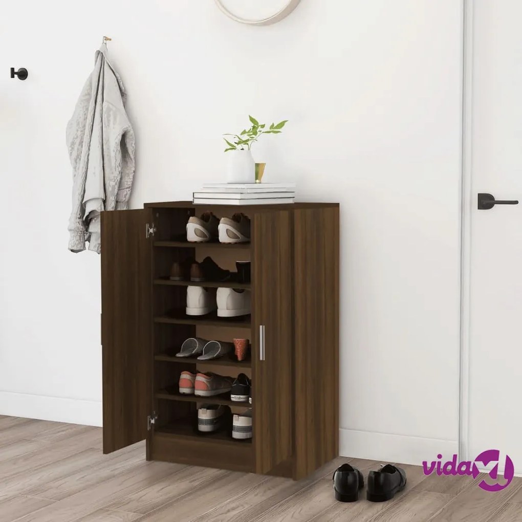 vidaXL Scarpiera Rovere Marrone 60x35x92 cm in Legno Multistrato