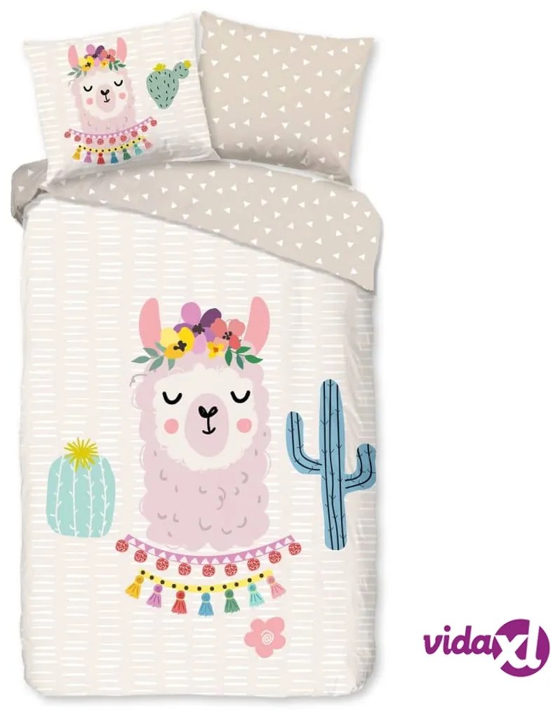 Good Morning Copripiumino per Bambini LLAMA 140x200/220 cm Multicolore
