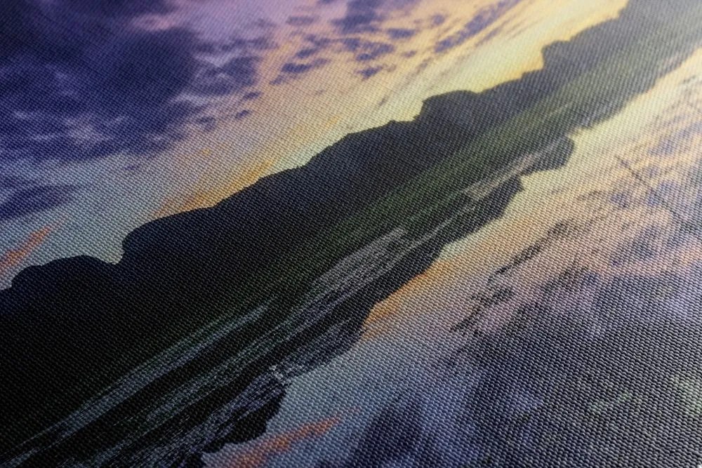 Stampa su tela – Tramonto romantico sulle montagne