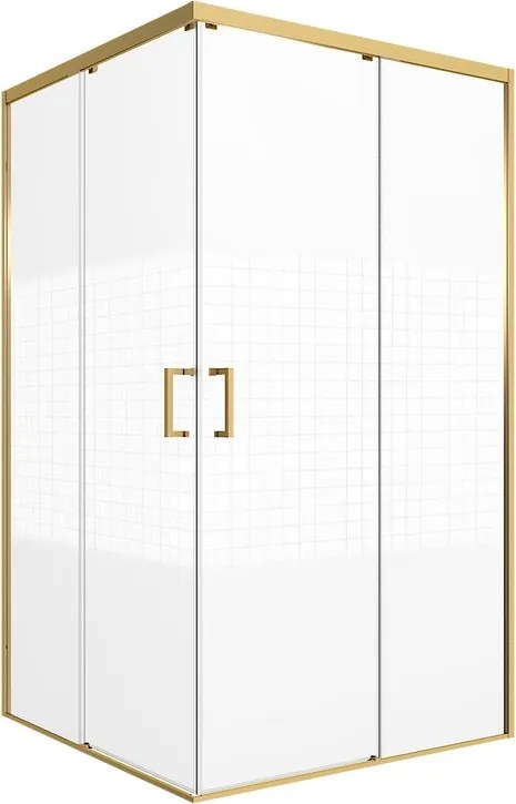 Lato per box doccia angolare dritto Jazz H 200 x L 80 cm, sp 6 mm dorato smerigliato
