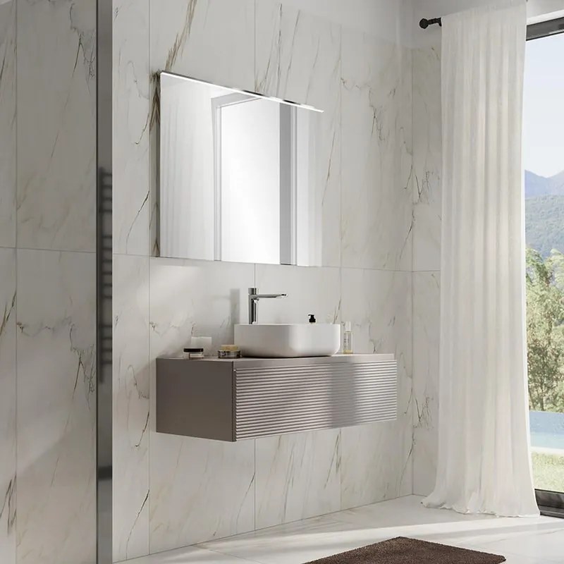 Lavabo serie NUBE  L45H13P32, ceramica bianco opaco