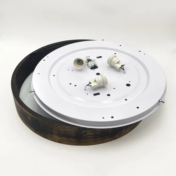 Lampada da soffitto OAK SMOKY 3xE27/15W/230V Ø47,5 cm rovere marrone scuro