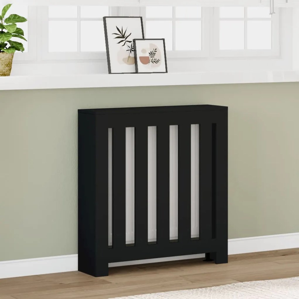 Copertura Termosifone Nera 78x20x82 Cm Legno Multistrato /
