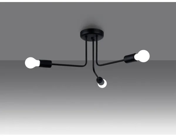 Sollux SL.1450 - Lampadario a sospensione con supporto rigido NORAH 3xE27/15W/230V nero