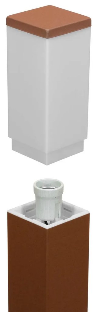 Paletto da Giardino 40cm acciaio INOX CORTEN IK06 IP54 base E27 Colore Corten
